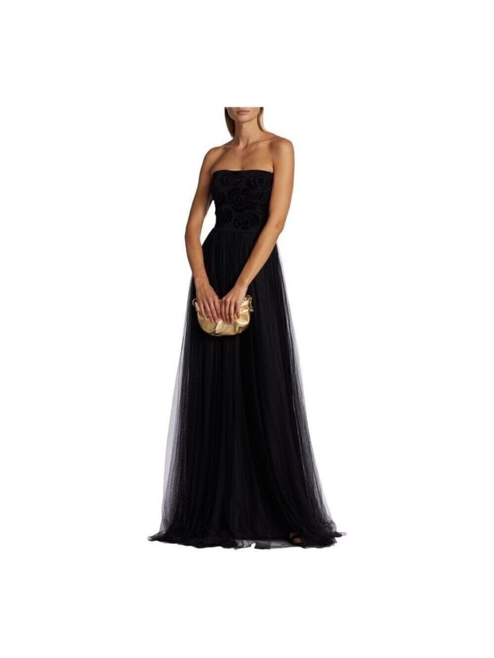 CHIARA BONI La Petite Robe Brielle Floral Mesh Strapless Gown Size 10 NWT